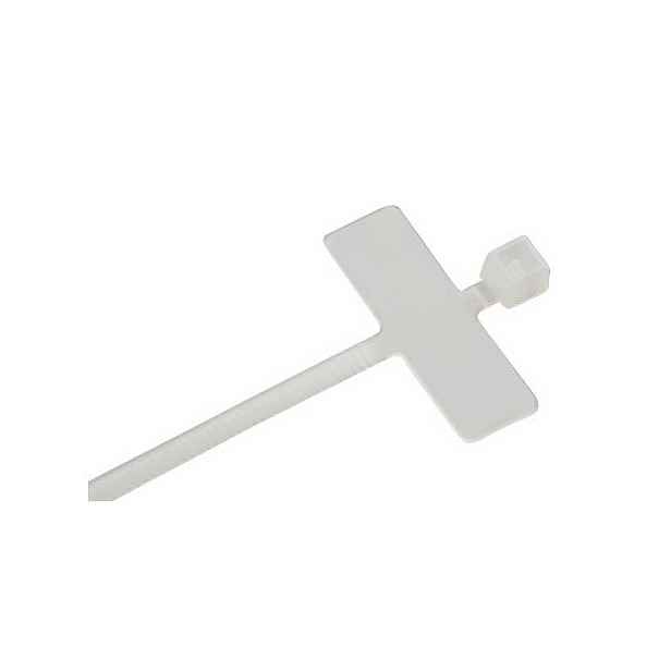 Páska stahovací se štítkem Eleman 100×2,5 mm bílá 100 ks
