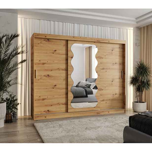 Šatní skříň Abi Spoti Rozměry: 250 cm, Barva korpusu + barva dveří: Dub artisan + Dub artisan