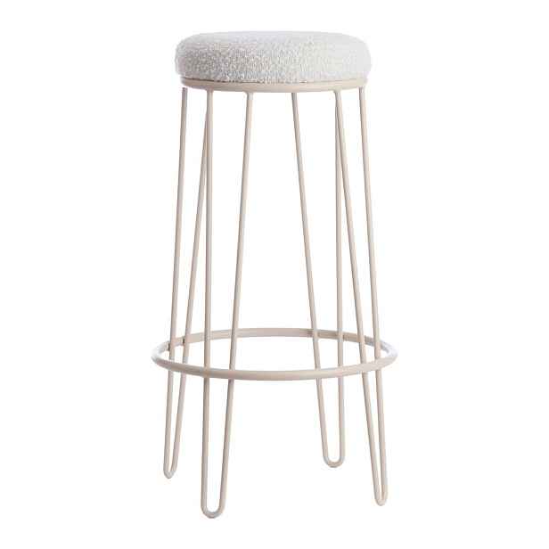 Krémová čalouněná barová stolička (výška sedáku 73 cm) Alice – Light & Living