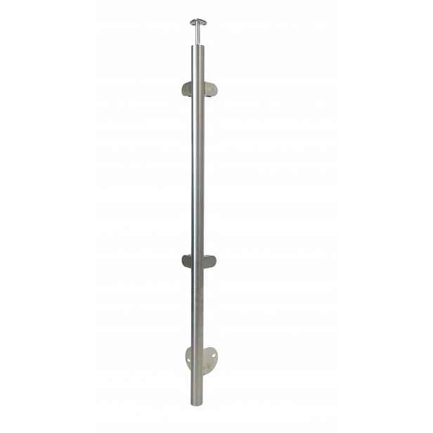 Rohový sloupek zábradlí pro sklo, boční montáž Ø 42,4 x 1130 mm