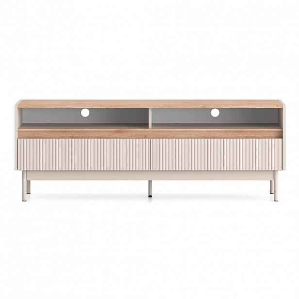 Selsey TV stolek Dunea kašmírově šedý/dřevodekor dub 154/40/55 cm