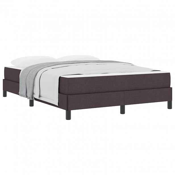 vidaXL Postel s boxspringem Tmavě hnědá 140 x 190 cm textil
