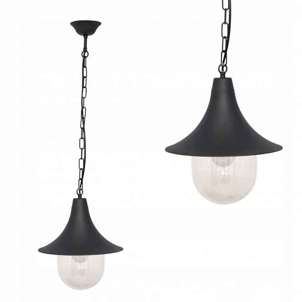 Kaja Závěsná venkovní lampa Boston černá na závit E27 IP44, kovová
