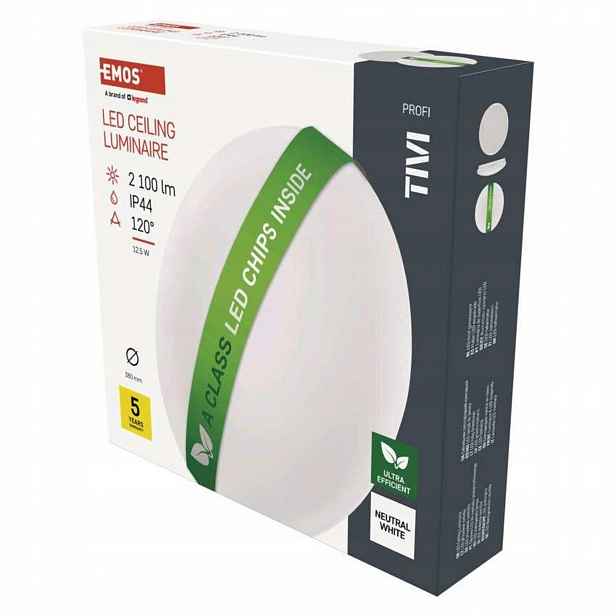 Led přisazené svítidlo Tivi, A Class, kruhové bílé 12,5W, IP44, neutrální…