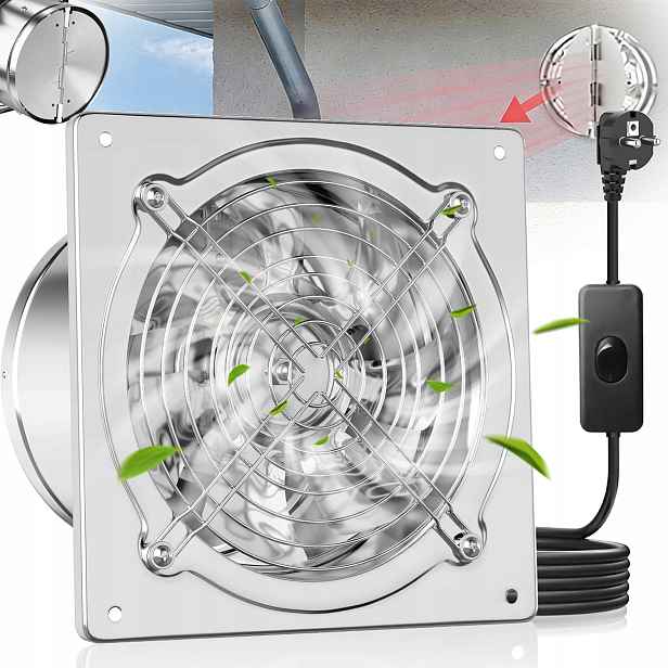 Průmyslový Nástěnný Odsávací Ventilátor 150 MM 525 M3/H, Vyjímatelná Přepážka