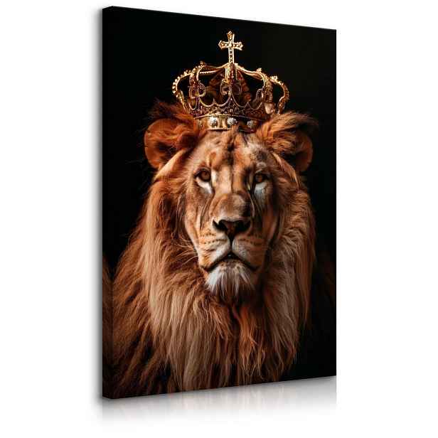 Muralo OBRAZ NA PLÁTNĚ Král Lvů Abstrakce 3D Efekt 30cm x 40cm