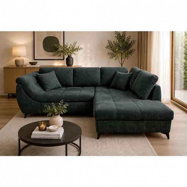 P & B ROHOVÁ SEDAČKA, textil, zelená