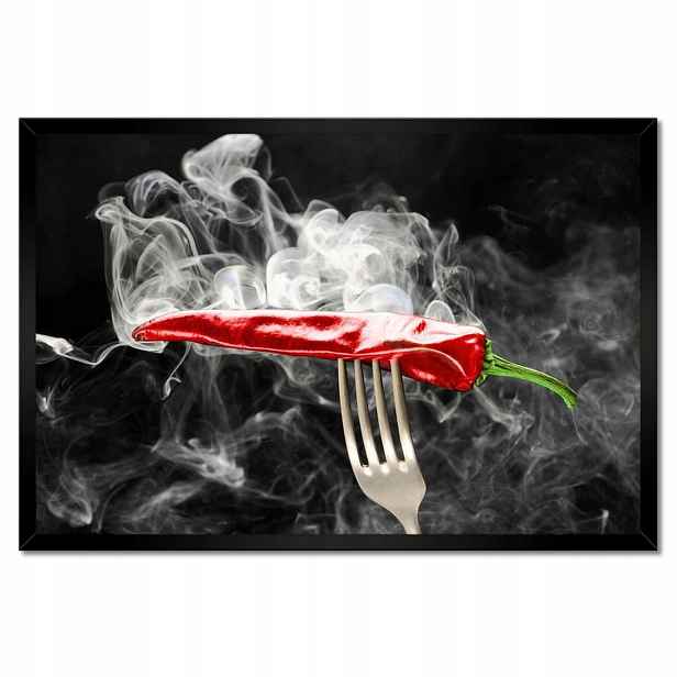 Plakáty v rámu 60x40 Červená paprika Kouř