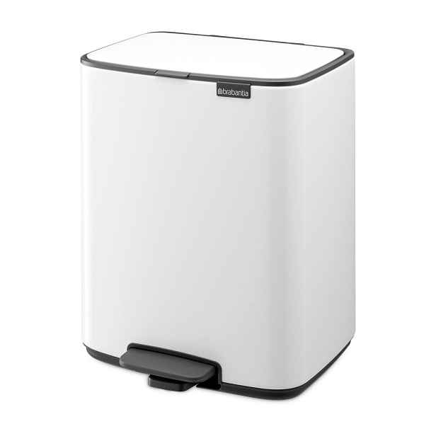 Bílý nášlapný ocelový odpadkový koš 12 l Bo – Brabantia