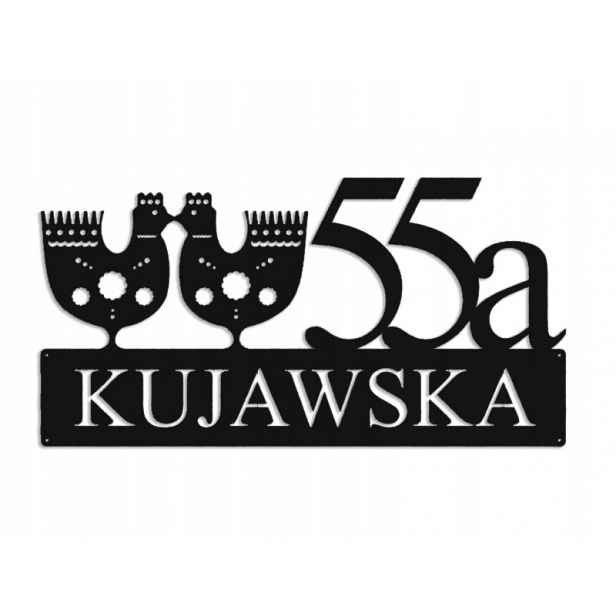 Číslo Na Dům 60 cm Tabule Adresa Ocel 2 mm Ulice Kujawska