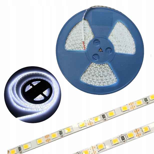 Led pásek 14,4W/m Barva Bílá Studená 6500K 12V IP20 role 50 m