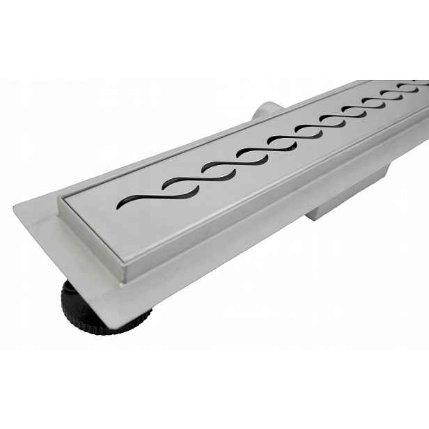 Lineární Odtok 60 CM Vzor Vlna Nízký Sifon
