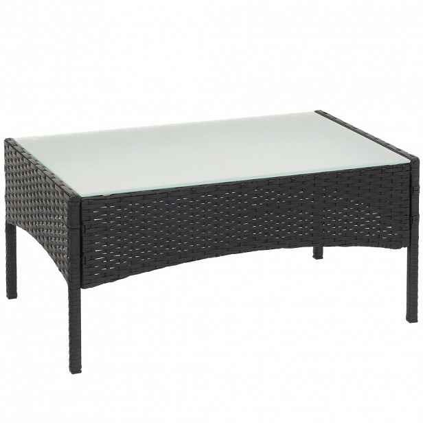 MCW POLY-RATTAN ZAHRADNÍ STŮL obdélníkový černý