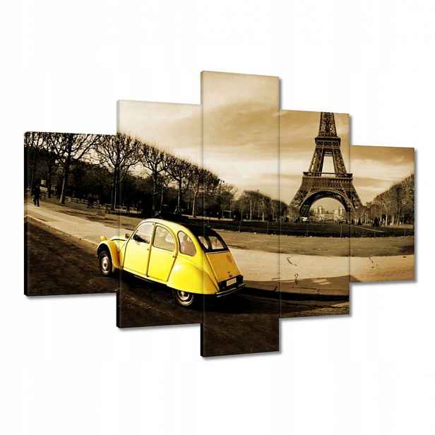 Obrazy 150x105 Žluté auto a věž