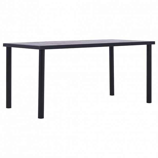 vidaXL Jídelní stůl černý a betonově šedý 160 x 80 x 75 cm MDF