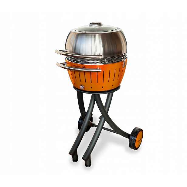 Zahradní gril na uhlí bezkouřový s víkem, popelník LotusGrill XL