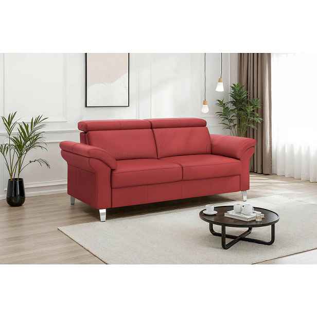 Sit & More TŘÍMÍSTNÁ POHOVKA, červená, pravá kůže