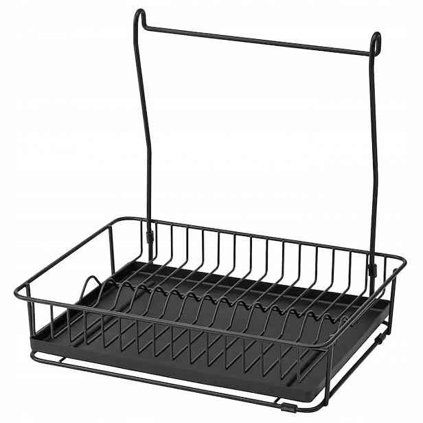 Ikea sušička na nádobí Hultarp Černá na háčku