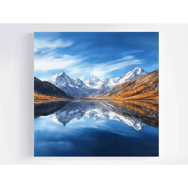 Obraz Na Plátně Canvas Krajina Pohled Na Hory Vrcholky Alpy Jezero 50x50