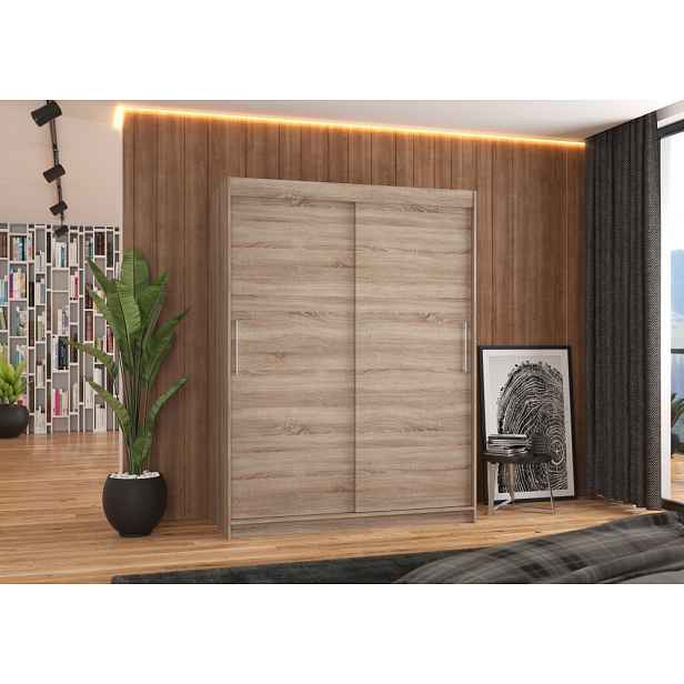 Šatní skříň s posuvnými dveřmi 150 cm GADRINA - dub lanýž