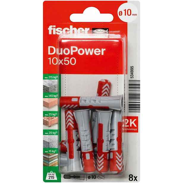 Univerzální rozpěrné hmoždinky DuoPower 10 x 50 mm K 8 ks Fischer