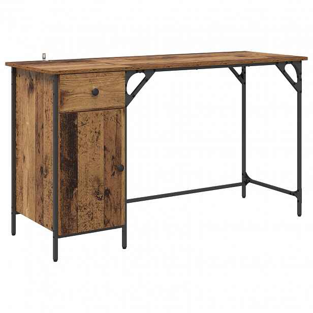 vidaXL Počítačový stůl Staré dřevo 131 x 48 x 75 cm Kompozitní dřevo