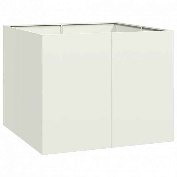 vidaXL Truhlík bílý 100x100x80 cm ocel