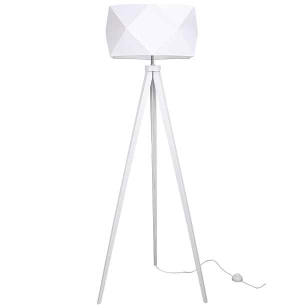 Moderní Podlahová Lampa S Trojnožkovým Stínidlem, Dřevo