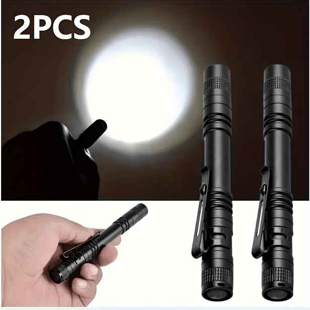 TEMU 2ks Mini LED Pero Světlomet - Kompaktní a Jasná Hliníková Svítilna s na Opasek, pro Venkovní Kempování, Turistiku, Rybaření, Denní Použití,