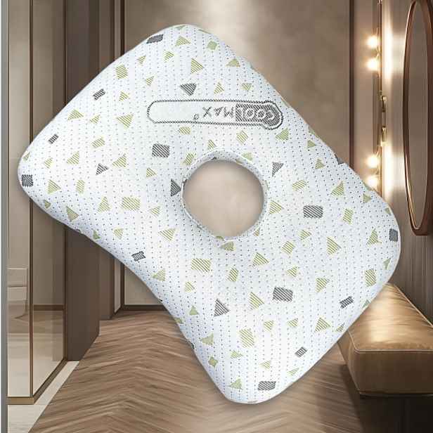 TEMU Polštář pro spaní na boku s propíchnutím ucha – Ergonomicky navržený s otvorem pro podporu krku, speciálně navržený proti nepohodlí uší, vhodný