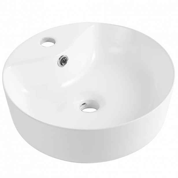 Umyvadlo keramické - na desku - Ramo - bílá lesklá - Ø 39 cm