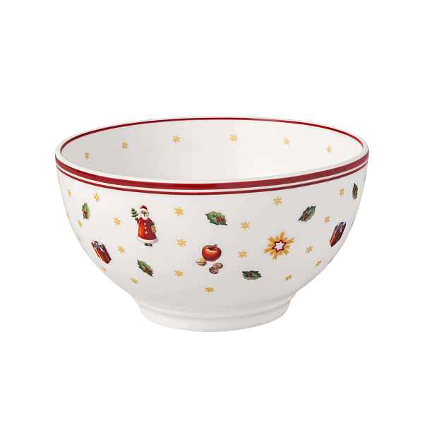 Vánoční Miska 14 CM Porcelánová 470 ML Bílá Červená Na Dezerty