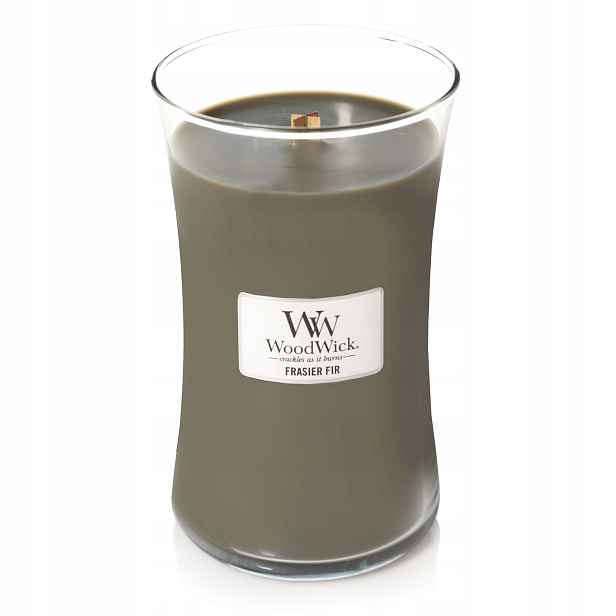 Vonná svíčka sójová Fraser Fir Woodwick velká 610 g Dřevěný knot