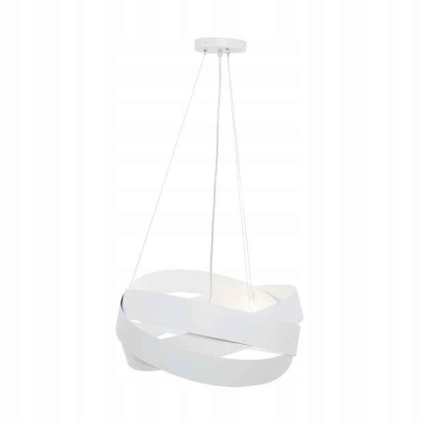 Závěsná lampa bílá kovová, moderní, kulatá, 50 cm nad stůl Zuma Line