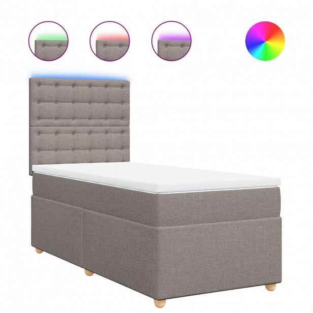 vidaXL Box spring postel s matrací taupe 100 x 200 cm textil