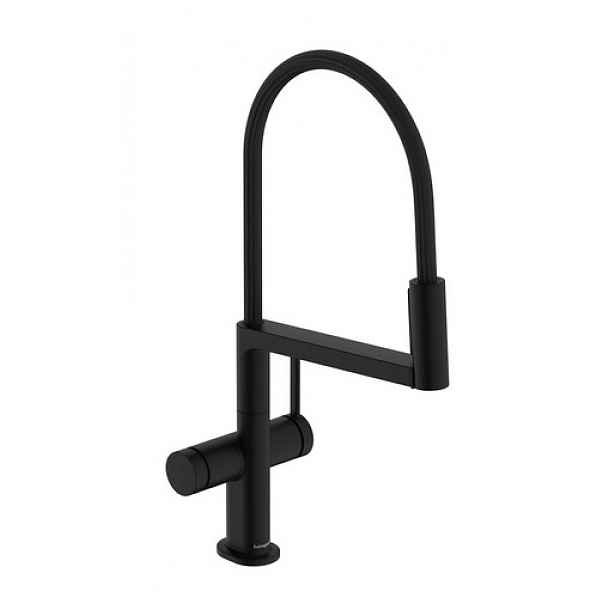 Dřezová baterie Hansgrohe Talis Select M54 PowderSpray s otočným ramínkem, 2 proudy matná černá 72861670