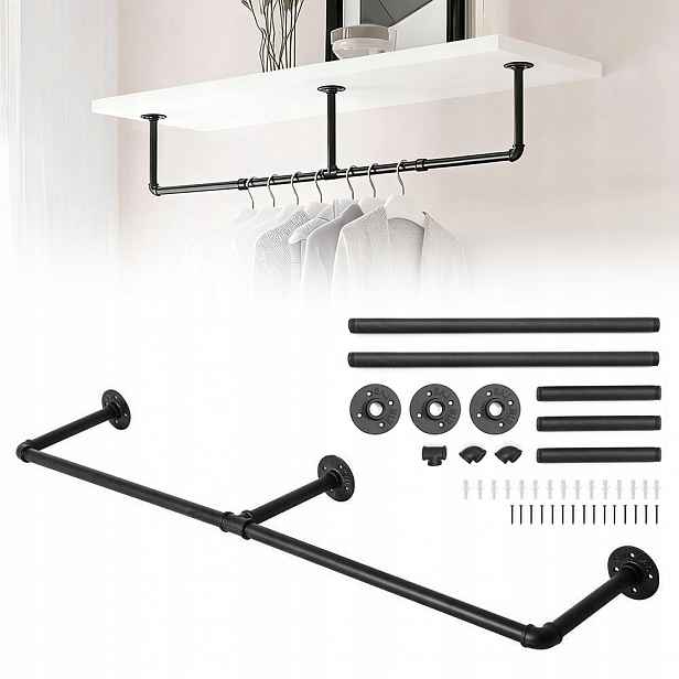 Věšák na oblečení, prádelní tyč na zeď, organizér 120 cm