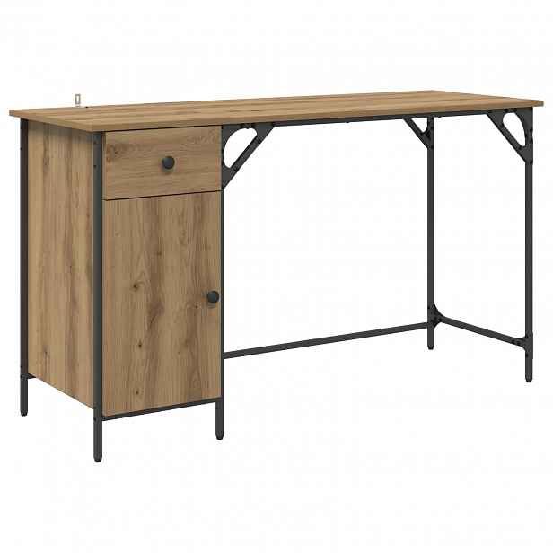 vidaXL Počítačový stůl Artisanový dub 131 x 48 x 75 cm