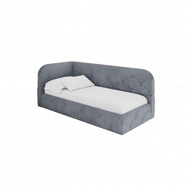 ALTDECOR JEDNOLŮŽKOVÁ POSTEL pro mládež s úložným prostorem, vpravo - ELRY 90x200 šedá