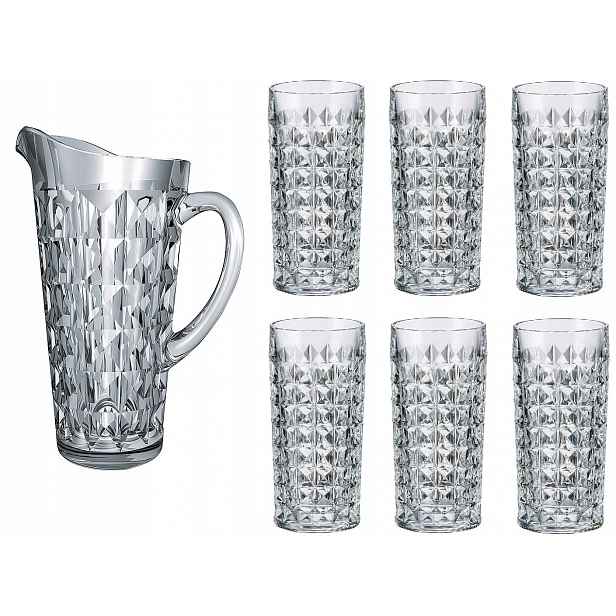 Bohemia Diamond Sada džbánů 1,2 l 6 sklenic 260 ml