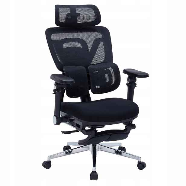 Kancelářská síťová židle Ergonomická Otočná černá Nastavitelná Spacetronik
