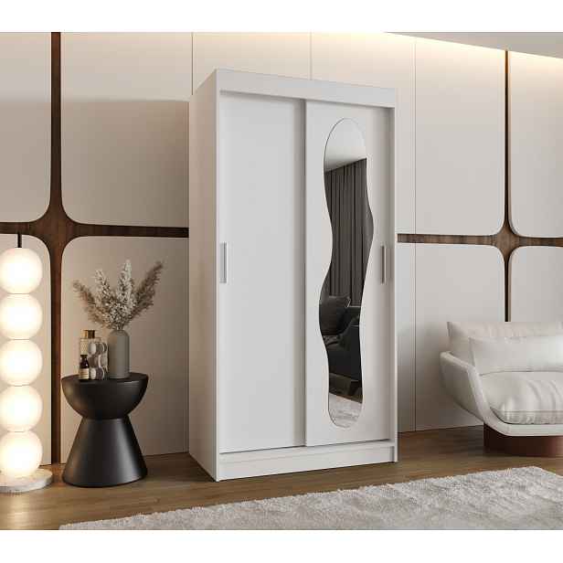 Šatní skříň Abi Ultra Rozměry: 100 cm, Barva korpusu + barva dveří: Bílá + Bílá