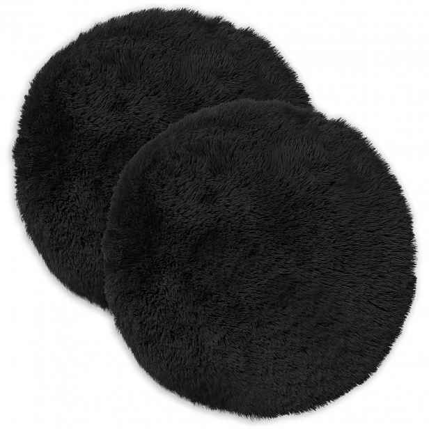 vidaXL Povlak na polštář 2 pcs HEERLEN Černá Ø 30 cm PV fleece