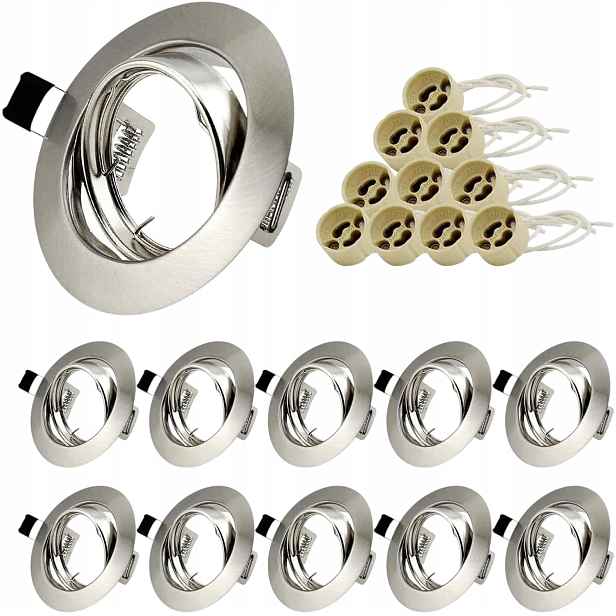 Allesgute Nástavbové objímky pro Led žárovky GU10 68 mm černé10 Kusů