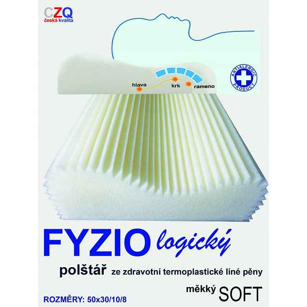 Anatomický polštář 50x30/ 10/8 Fyzio logický Soft