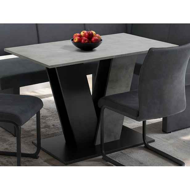 Jídelní stůl Judith 110x70 cm, černý/tmavý beton