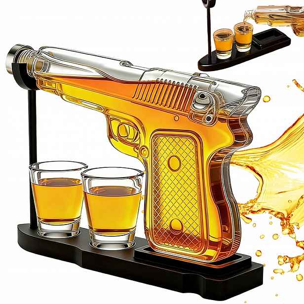 Sada Whisky Karafa Pistole Skleničky Dárek Jej Skla 230 ml Dekantér