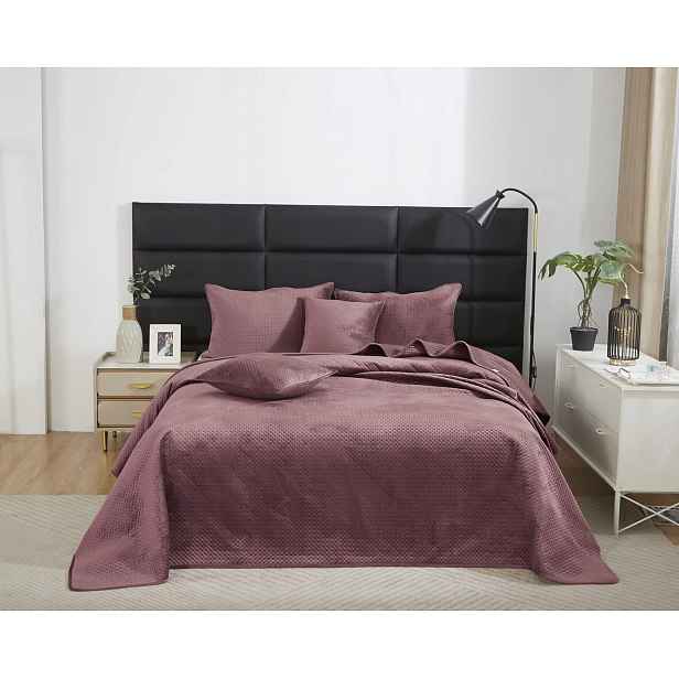 Tmavě růžová Prošívaný Přehoz Velvet na postel 240x260 Maya