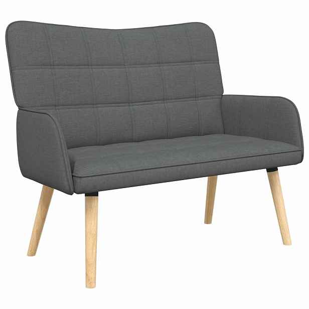 vidaXL Sofa pro dvě osoby Tmavě šedá 115 x 61 x 87 cm Textil