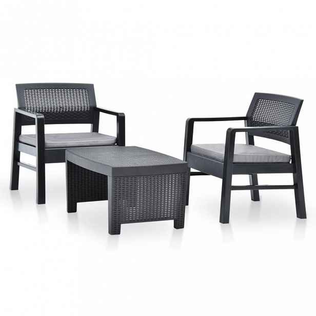 Zahradní sedací souprava 2+1 plast Antracit